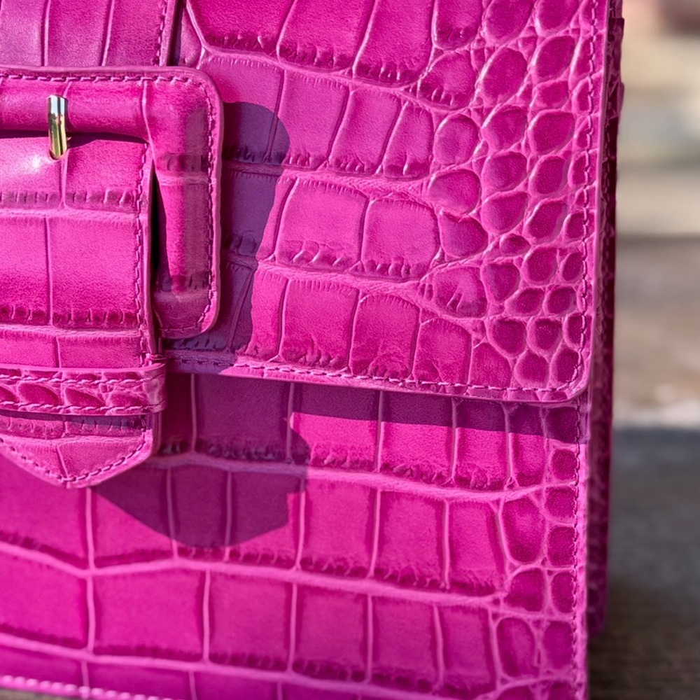 Brahmin Small Hallie Satchel Empower Tangsi Pink Leather BCA $365 - Picture 16 of 16